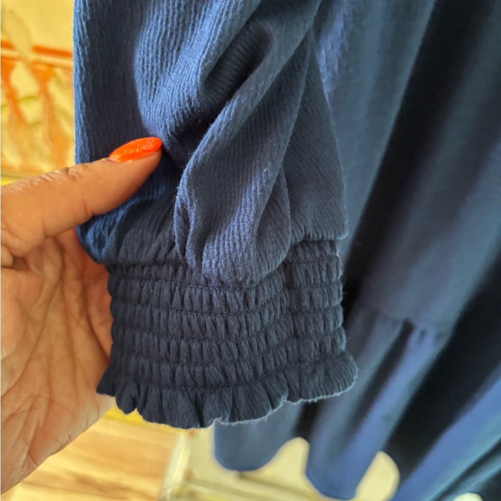 Elegant V-Neck Royal Blue Tiered Maxi Dress - Picture 5 of 9